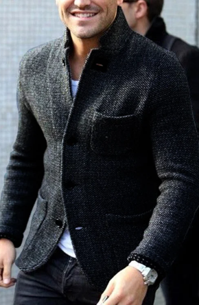 Relaxed Fit Men's Casual Button Jacket