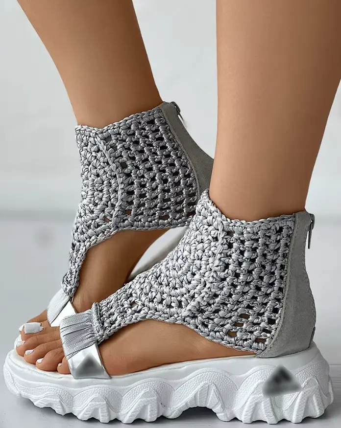 Knit Wedge Sandals
