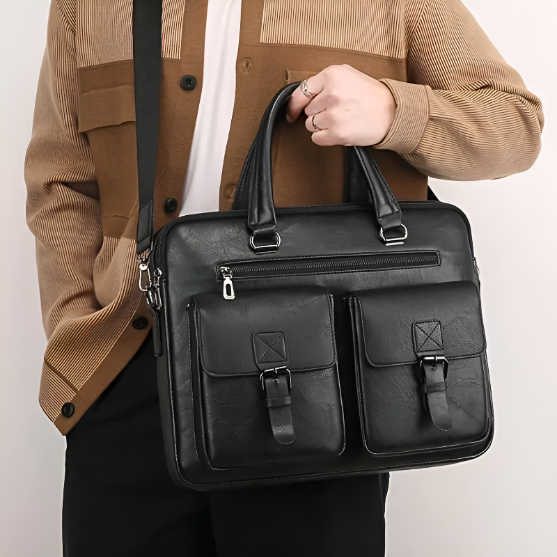 Theodore Structured Messenger Bag | Buckle Detail  Messenger Bag