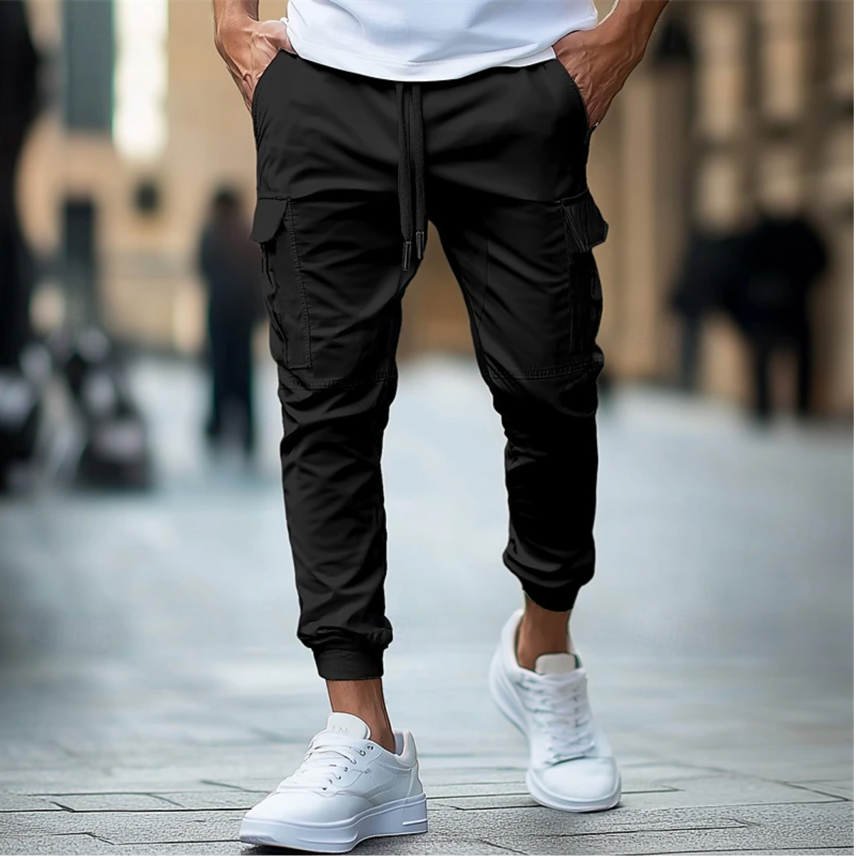 Men's Athletic Fit Jogger Pants with Stretch Waistband