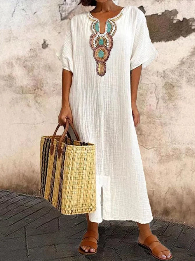 Breathable Summer Maxi Dress with Boho Style - BritishElegance