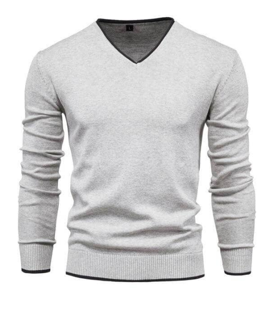 Slim-fitting V-neck Sterling sweater