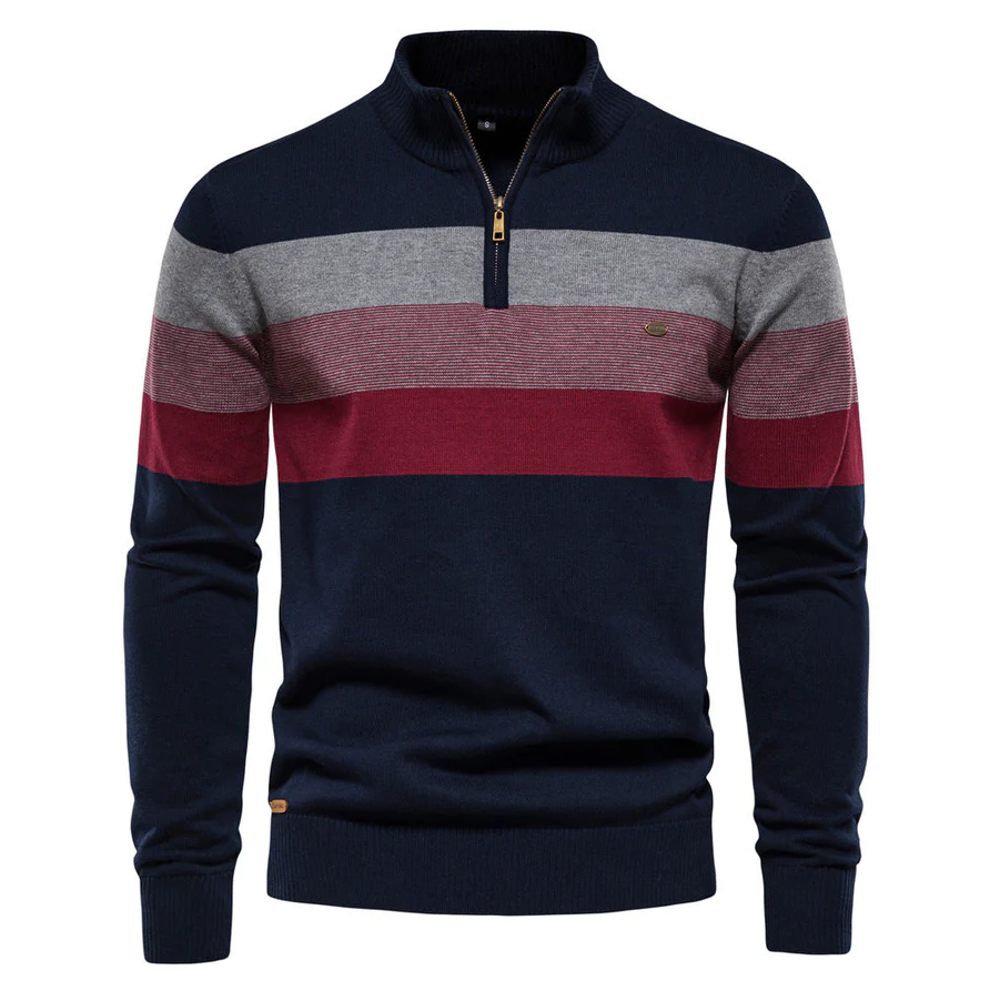 High-quality men's striped sweater