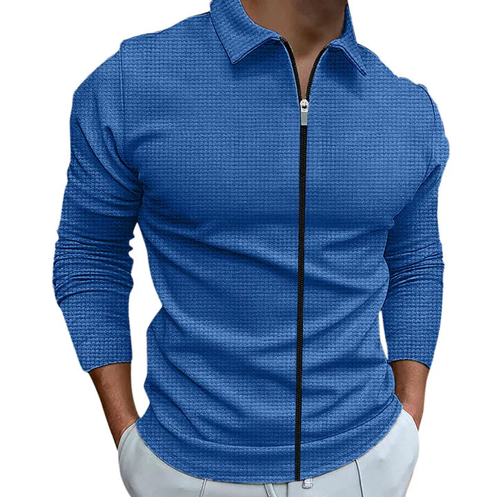 Stylish Zip-Up Casual Shirt for Men - BritishElegance