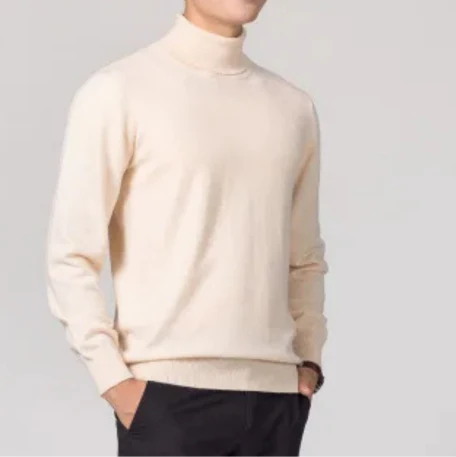 Elegant men's classic knitted turtleneck jumper