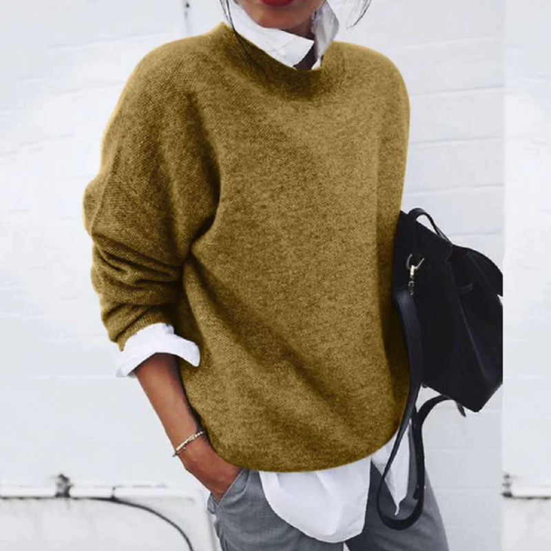 Warm Women's Cashmere Crew Neck Winter Sweater - BritishElegance