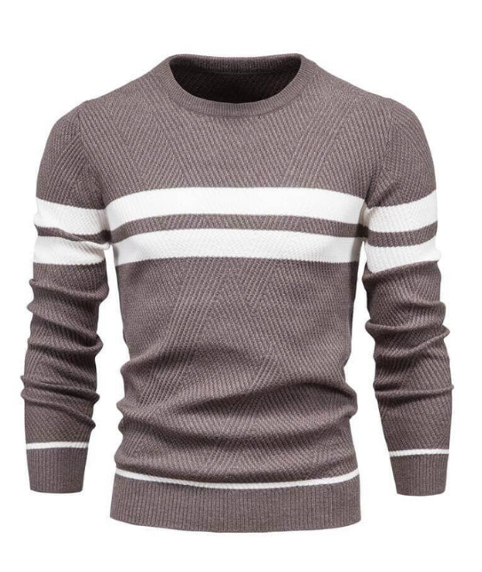 Comfy Winter Striped Crew Neck Sweater