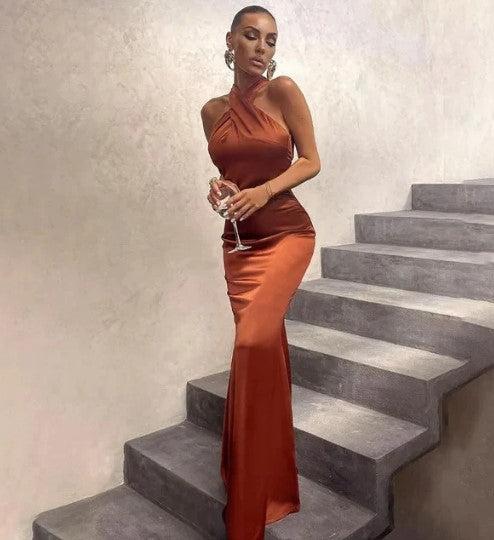 Luxurious Satin Evening Gown for Women - BritishElegance