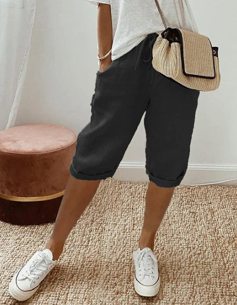 Soft Women's Casual Elastic Waist Shorts - BritishElegance