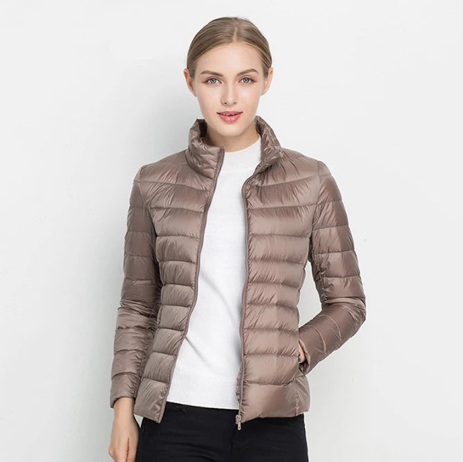 Isla Puffer Jacket | Slim Fit Stand Collar Jacket