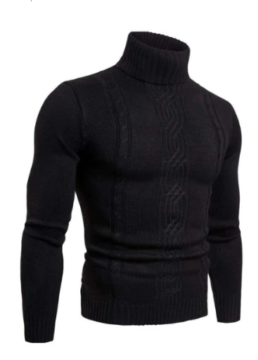 Men's Traditional Cable Knit Turtleneck Sweater