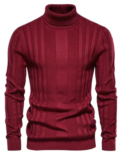 Men's classic ribbed turtleneck sweater