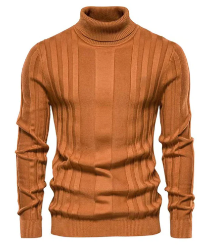Men's classic ribbed turtleneck sweater