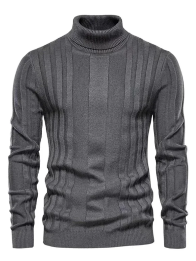 Men's classic ribbed turtleneck sweater