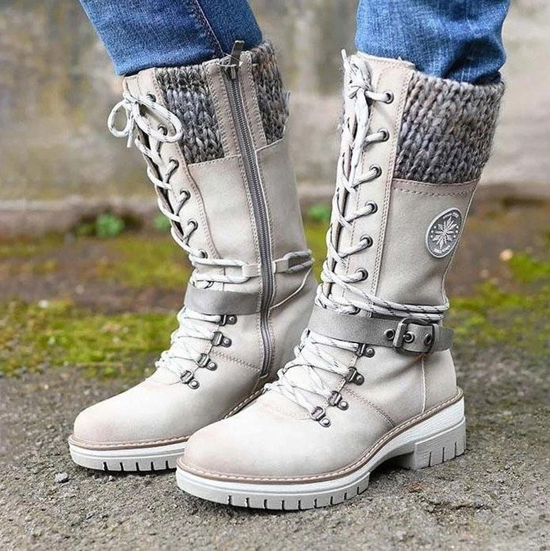Stylish and comfortable women's leather winter boots
