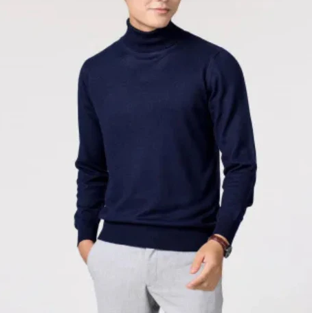 Elegant men's classic knitted turtleneck jumper