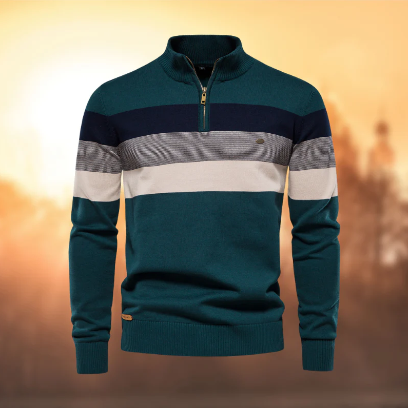 High-quality men's striped sweater