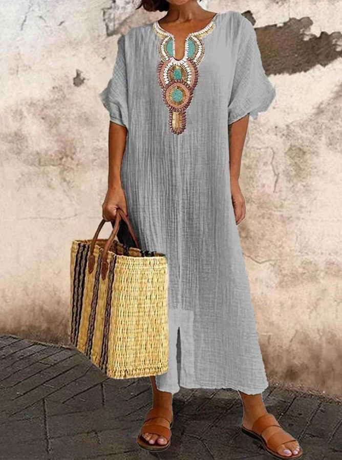 Breathable Summer Maxi Dress with Boho Style