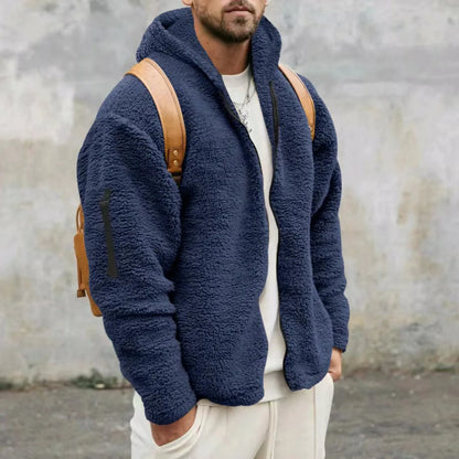 Winter jacket in fleece and cashmere for men