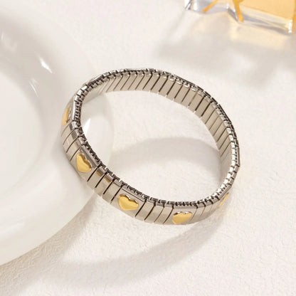 Rose Gold Tone Metal Love Stretch Bracelet