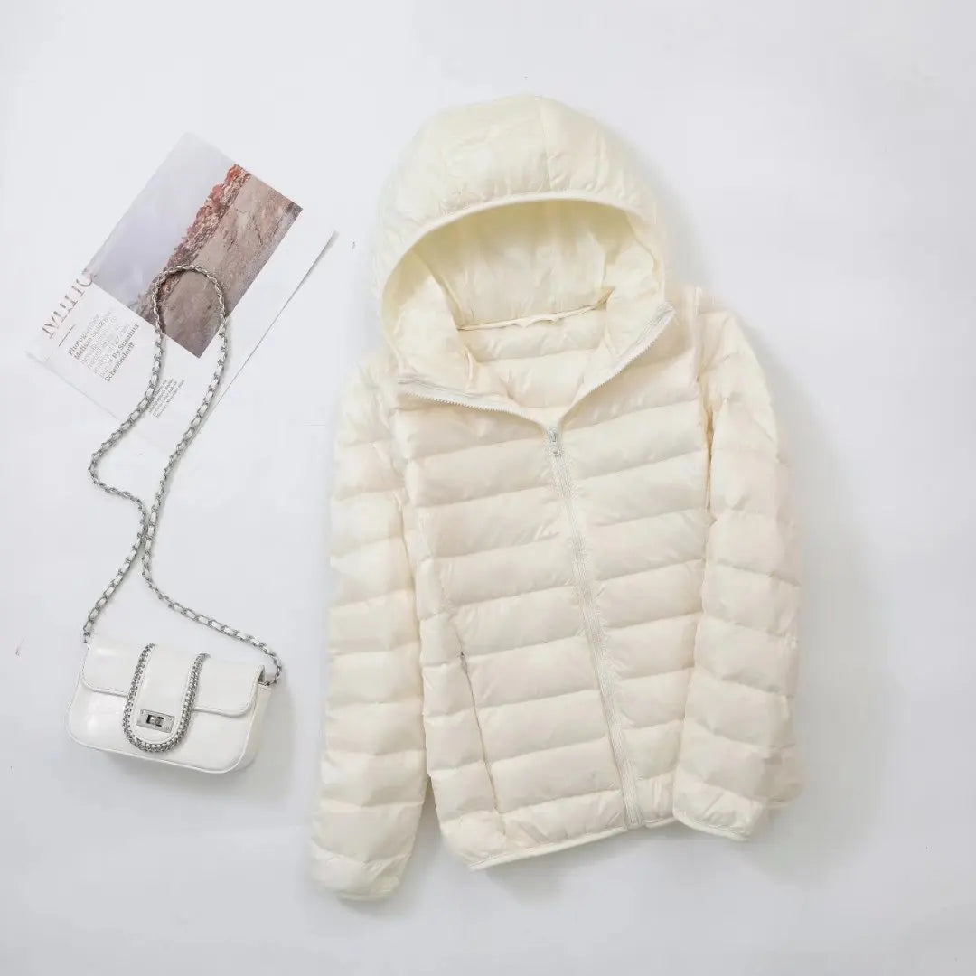 Women's down jacket with hood