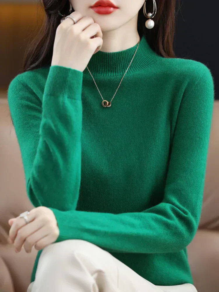 Soft Women's Merino Wool Crew Neck Sweater