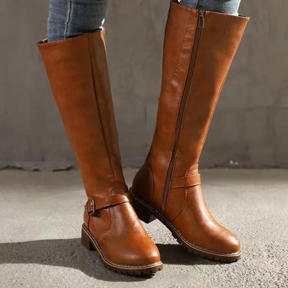Isla Knee-High Boots | Buckled Lug Sole Boots