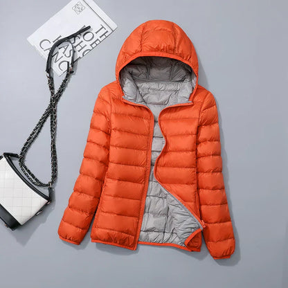 Women's down jacket with hood