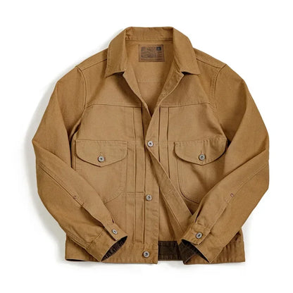 Classic Cotton Field Jacket - Durable Beige Work Coat