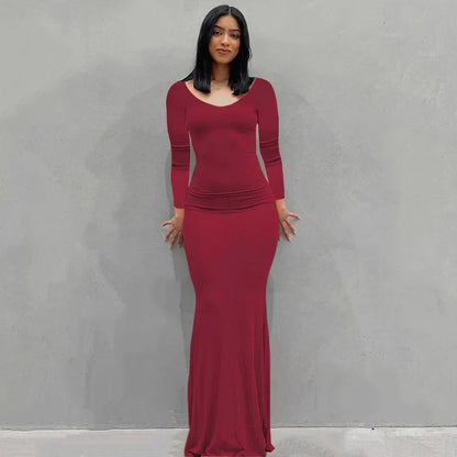 Elegant Halter Neck Evening Maxi Dress