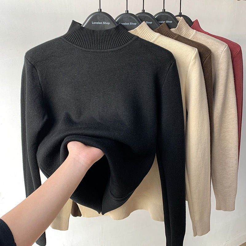 Cozy Winter Knit Turtleneck Sweater - BritishElegance