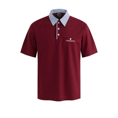 Vintage Embroidered Casual Short Sleeve Mens Polo Shirt