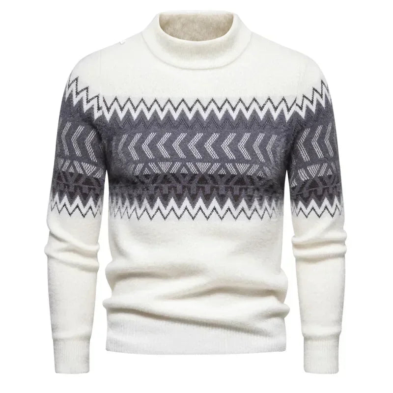 Fake Fur Crew Neck Sweater Men