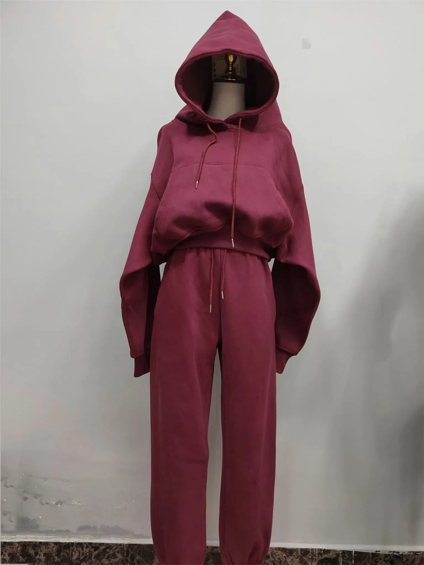 Warm Fleece Hoodie and Pant Set for Women