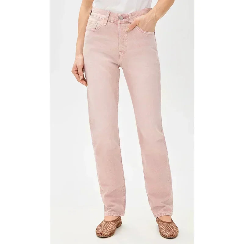 Comfortable Fit White Stretchy Straight Jeans