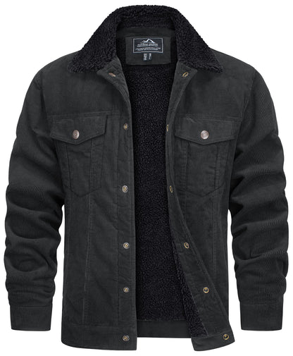 Men’s Corduroy Teddy Jacket with Sherpa Collar