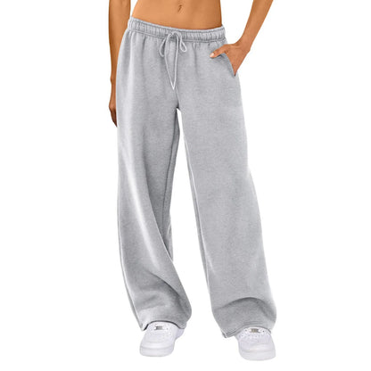 Comfortable Elastic Waist Wide Leg Jogger Pants