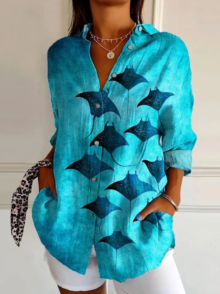 Beautiful Flower Women's Blouse Shirt