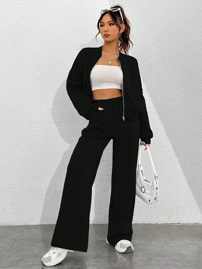 Ladies Cozy Tracksuit Jacket and Pant Set