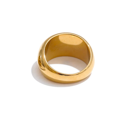 Luxury Heavy Stainless Steel Ring – 18K Gold Plated