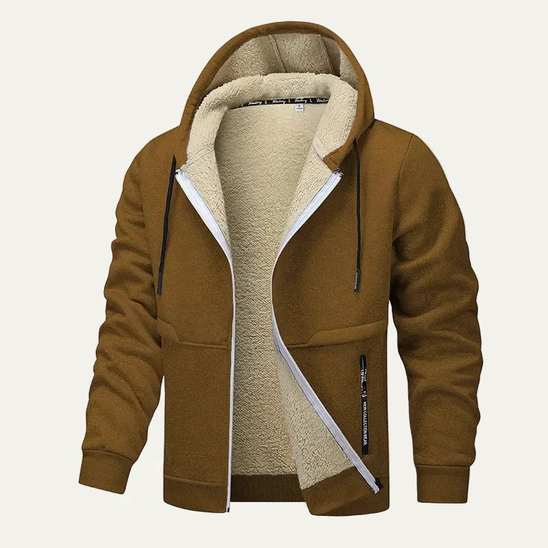Men’s Full Zip Hoodie with Plush Sherpa Lining