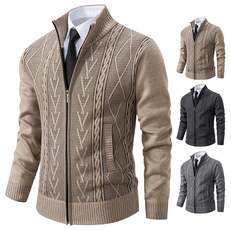 Soft Men's Knit Cashmere Sweater Jacket - BritishElegance