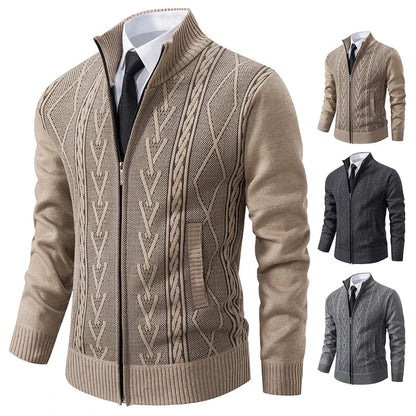 Soft Men's Knit Cashmere Sweater Jacket - BritishElegance