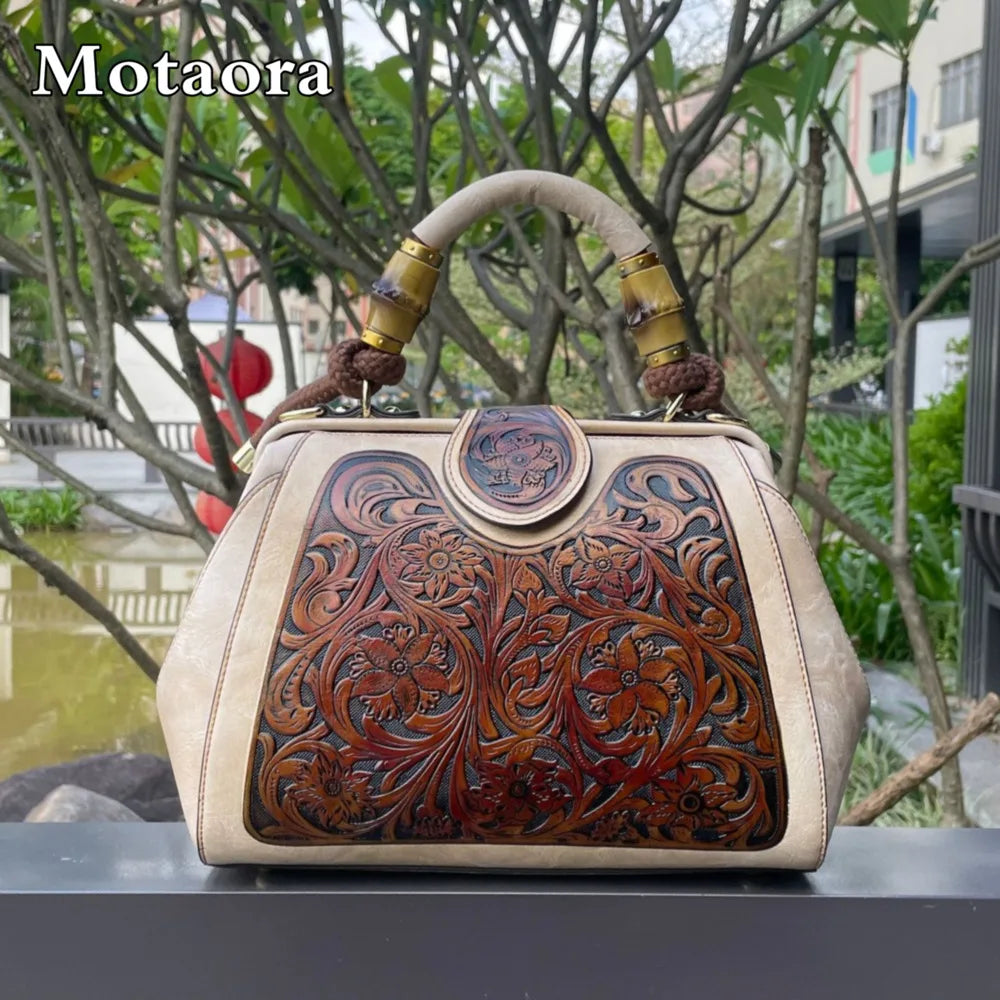 Genuine Leather Classic Ladies Shoulder Handbag - BritishElegance