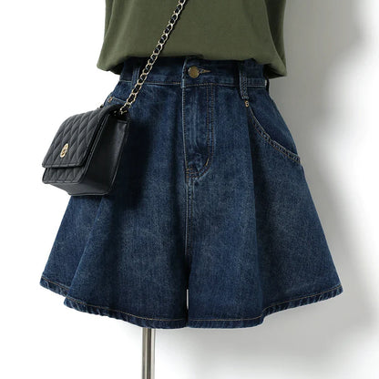 Comfortable Wide Leg Denim Shorts for Women