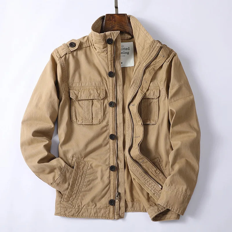 Classic Blue Cargo Jacket for Men