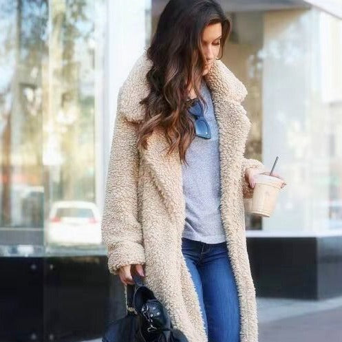 Sietske | Soft women's fleece teddy coat, long cut