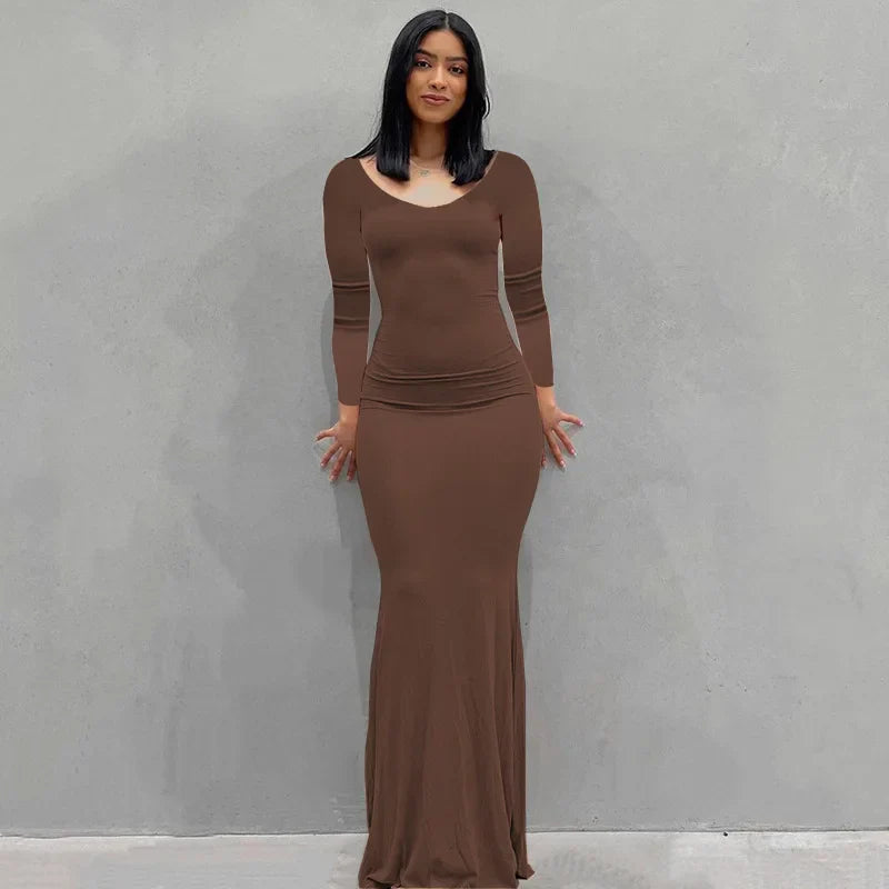 Elegant Halter Neck Evening Maxi Dress