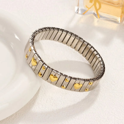 Rose Gold Tone Metal Love Stretch Bracelet