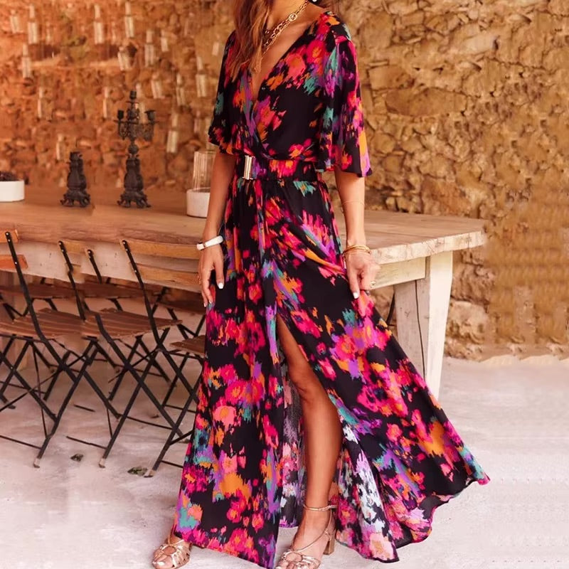 Boho Chic Floral Maxi Summer Dress